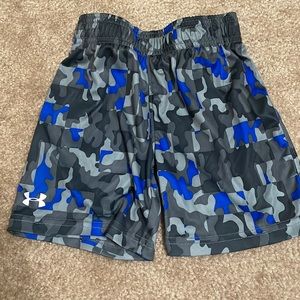 Boys blue gray camo mesh shorts
